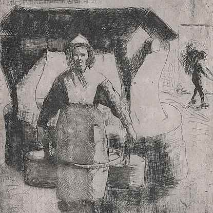 Paysanne au puits - Camille Pissarro (1830 - 1903)